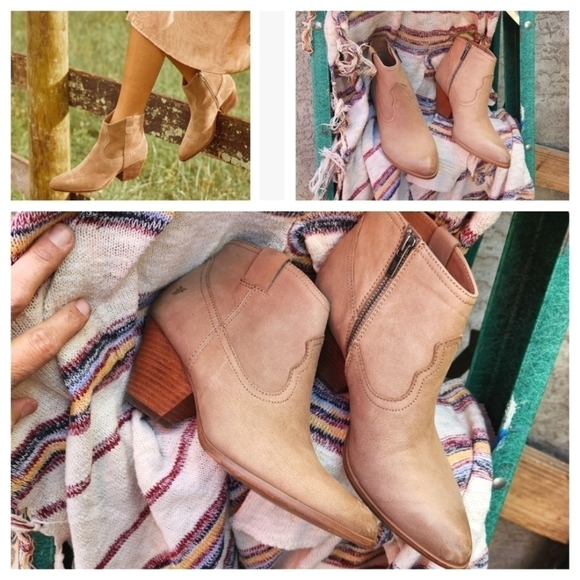 Frye -‎ Reina Leather Bootie, Ash - Picture 1 of 13